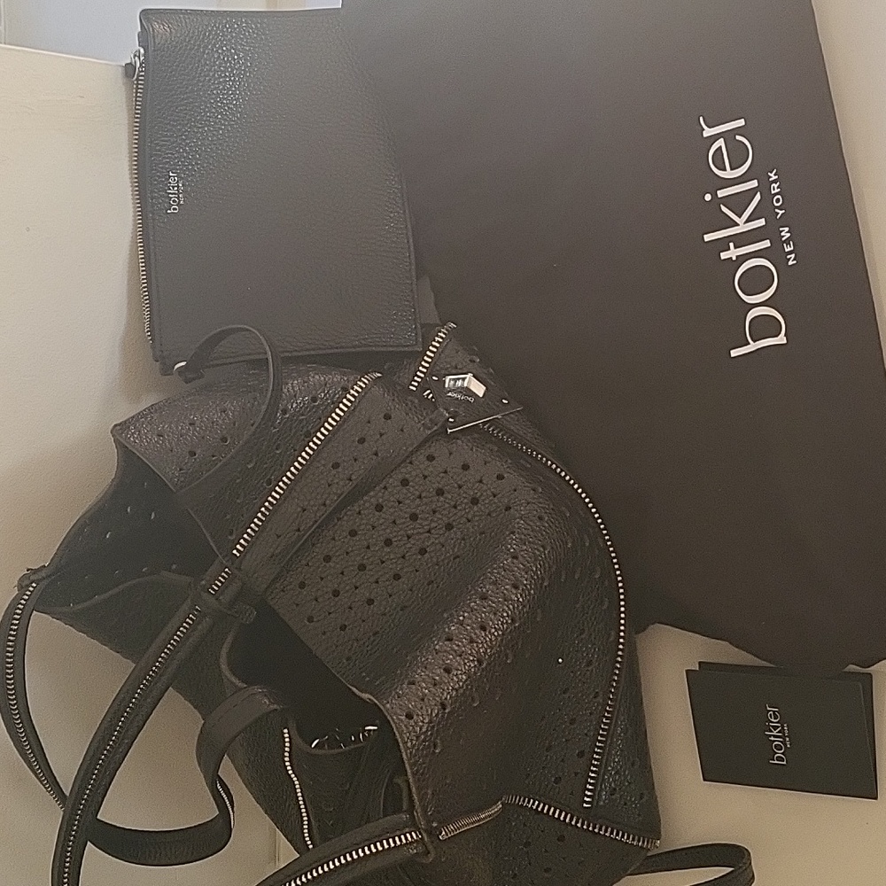 Genuine leather black bother bag